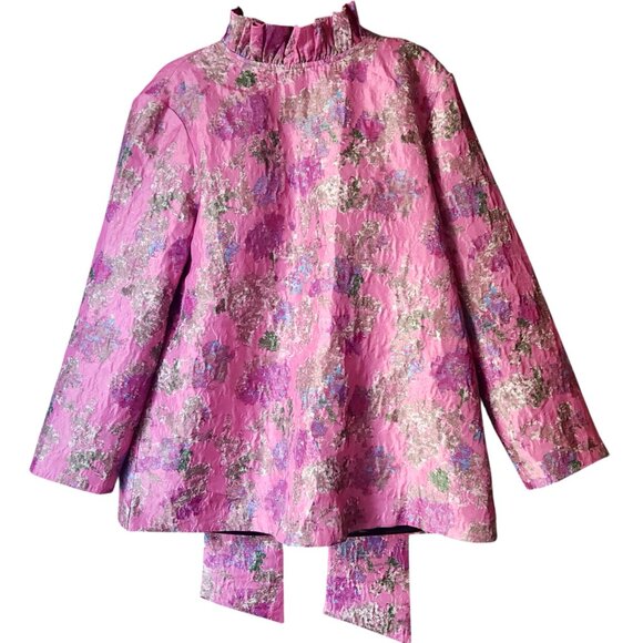 Tuckernuck x Cameran Eubanks Wimberly Peony Jacquard Blouse Medium NWT - Picture 1 of 10